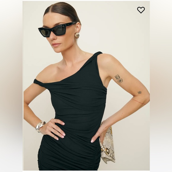 Reformation Alycia Knit Midi Dress in Black - Picture 2 of 11